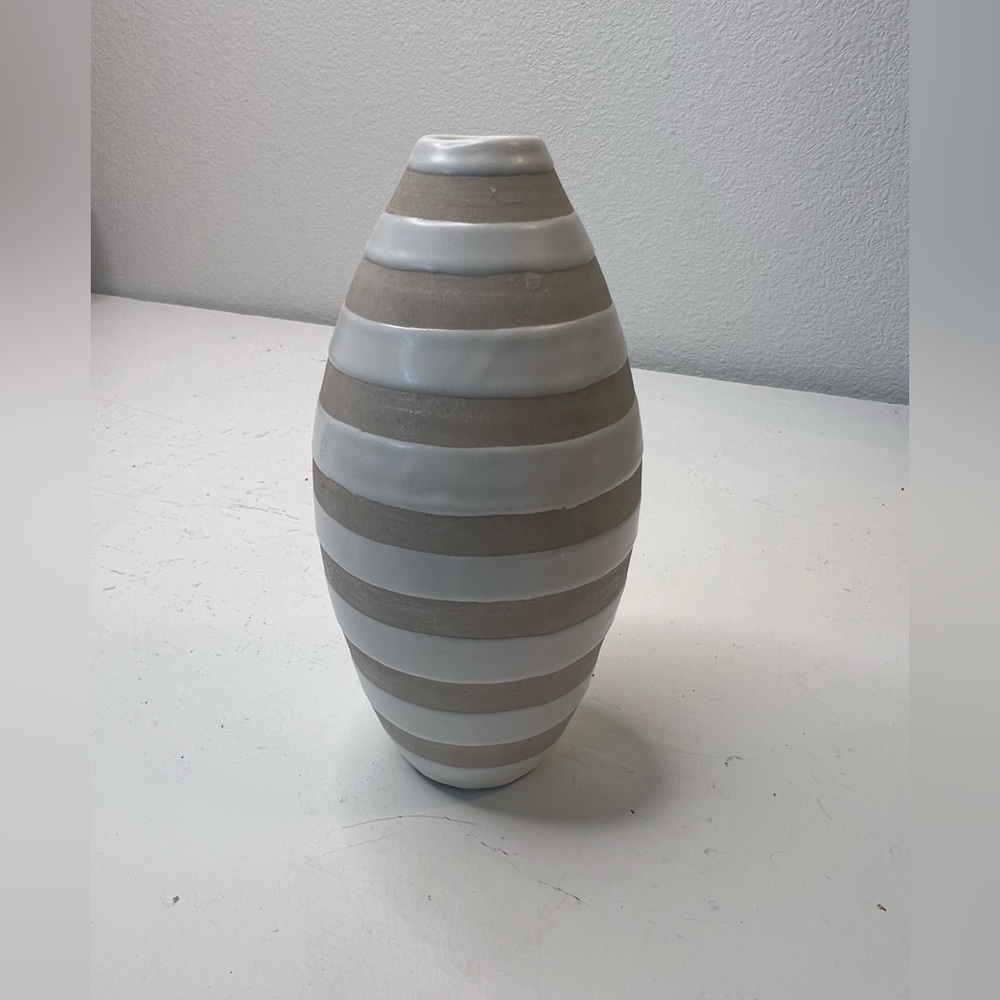 Vintage 1990s Jonathan Adler Pot à Porter Vase Striped Studio Pottery 6” Signed